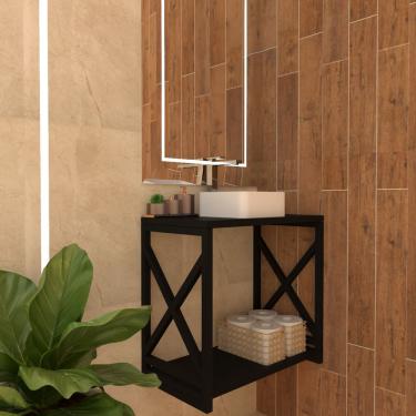 Imagem de Gabinete Para Banheiro Mdf Preto