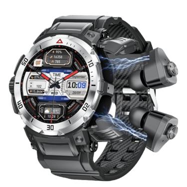 Imagem de Relógio Inteligente, Chamadas Sem Fio, Fones De Ouvido Embutidos, Esportivo Prata