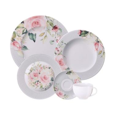 Imagem de Aparelho De Jantar Tramontina Ornatta Em Porcelana Decorada 20 Peças