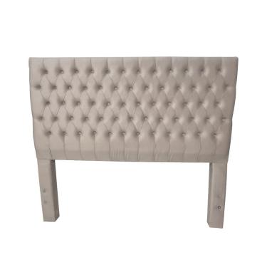Imagem de Cabeceira Cama King Estofada Capitonê Creta 1,93m Veludo Bege