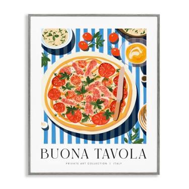 Imagem de Stupell Industries Buona Tavola Classic Pizza Gray Framed Giclee Art Design por Lettered and Fored, 61 x 76 cm