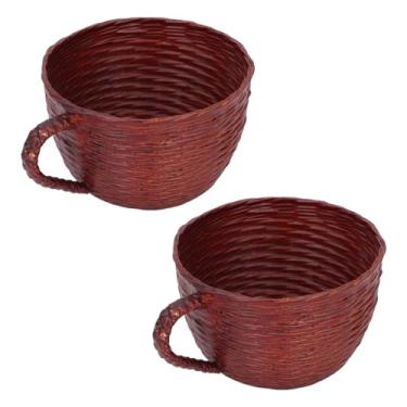 Imagem de Topincn 2 Pacote Suculentas Vasos de Plantas, Suculentas Tecidas Maconha Fofa Suculentas Panelas Pequenos Vasos de Cacto de Cacto para Varanda Doméstica, Copo de Plantador de