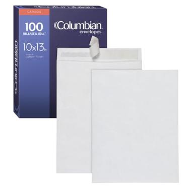 Imagem de Columbian Envelopes autovedantes, envelopes autovedantes, feitos com material DuPont Tyvek, 6,4 kg, resistente a perfurações, rasgos e umidade, branco, 25,4 x 33 cm, 100 por caixa (1016970)