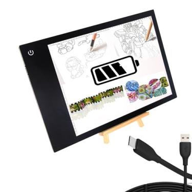 Imagem de POXIN Mesa Digitalizadora Recarregável A4, Fonte De Alimentação 2 Em 1 (Usb E Bateria), Com Brilho Regulável Para Ambientes Internos Ou Externos, Artistas, Desenho, Esboços, Animação Visualização Ra