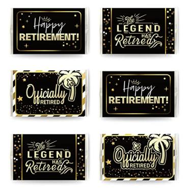 Imagem de Ambishi 60 Peças De Mini Adesivos Decoração Barra Chocolate Para Festa Aposentadoria Feliz, Wappers, Oficialmente Aposentados, A Lenda Tem Suprimentos Sinalização Homens