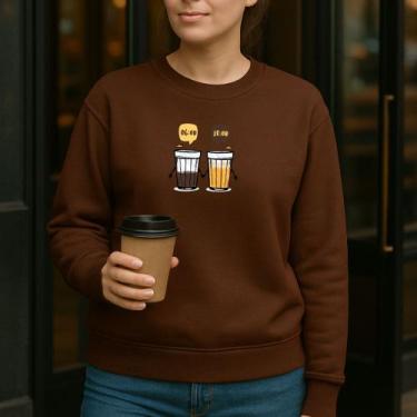 Imagem de Moletom Gola Careca Modinha Estamp Copos Americanos 003 Café Meme Engr