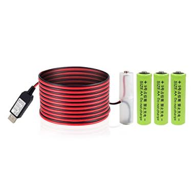 Imagem de KAABEE Kit De Substituição Eliminador Bateria Usb 5V Para 1,5V 3V 4,5V 6V 9V Conversor Fonte Alimentação 1 4Pcs Aa Aaa Cabo Conexão 78 Polegadas (4Aa-6V)