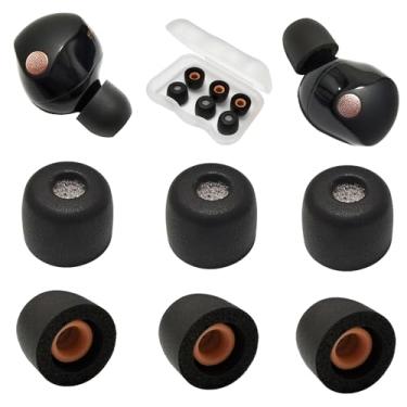 Imagem de Mijusun Ponteiras De Espuma Viscoelástica Para Fones Ouvido Sony Wf-1000Xm5 E Estojo Wf-1000Xm4, Orelha Pequena, Preta