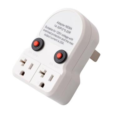 Imagem de ONETAK Nema 14-30P Para 2 Tomadas 5-15R 5-20R Interruptor Protetor De Sobrecarga 120V 30 Amperes Plugue Macho 4 Pinos 20 3 Fêmeas Receptáculo Gerador Soldador Secador Carregador Ev Cabo Alimentação