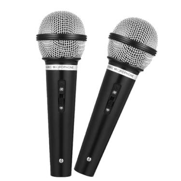 Imagem de PEWHAUL 2 Microfones Falsos, Brinquedo De Faz Conta, Plástico Para Festa Aniversário, Apresentação Palco, Canto, Dança, Dramatização