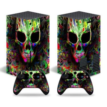 Imagem de Skin for Xbox Series S, Whole Body Vinyl Decal Protective Cover Wrap Sticker for Console and Wireless Controller (Colorful Skull, Xbox Series X disc)