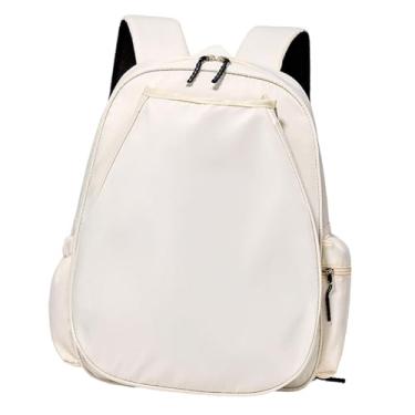 Imagem de simhoa Mochila de tênis, mochila elegante, grande capacidade, versátil, bolsa esportiva para raquete de badminton, Branco