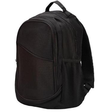 Imagem de Mochila Preta Com Divisórias Feminina Masculina Unissex Reforçada Resi