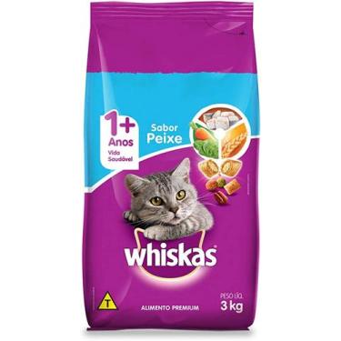 Imagem de Ração Whiskas Peixe Para Gatos Adultos 3 Kg
