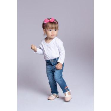 Imagem de Calça Jeans Bebê comLacinho naBarra Desfiada. - Mrx Jeans, g