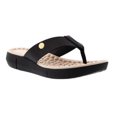 Imagem de Chinelo Feminino Ortopédico Pingente Redondo - Bevolo Calçados, Preto,