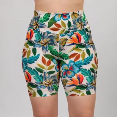 Imagem de Short Feminino de Piscina Bermuda de Hidroginástica Praia Estampada Uv