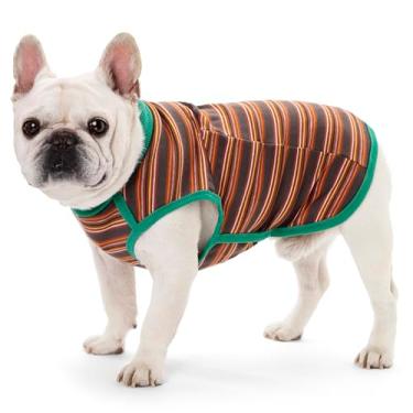 Imagem de Camisetas para cães, camiseta buldogue francês, regata listrada de algodão, camiseta colorida para cães pequenos, colete elástico e respirável, roupas para animais de estimação das quatro estações