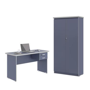 Imagem de Mesa De Escritorio Com Armário 2 Portas Pampulha Azul