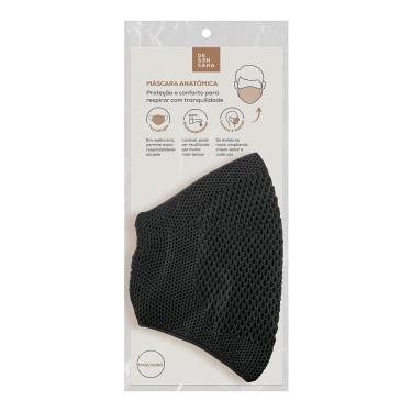 Imagem de Máscara Anatômica Masculina Desencana Preta 1 Unidade