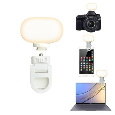 Imagem de Ziqintech Luz de selfie para celular, luz de videoconferência, mini iluminação recarregável com clipe para iPhone Android/iPad/câmera/laptop, para vlogger, TikTok