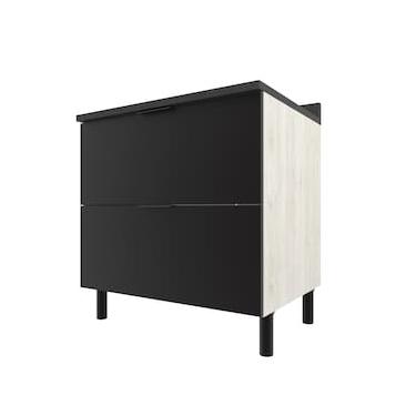 Imagem de Balcão Duplo Bartira Rubi com 2 Gavetões e 80,1cm de Largura – Freixo/Preto Poah