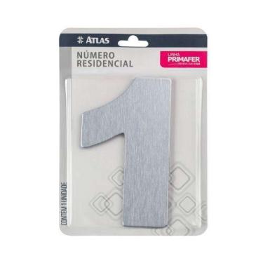 Imagem de Número Residencial Adesivo Cromado 1 - Alumínio ACM - Fita 3M VHB - In