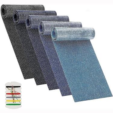 Imagem de Lron on Patches for Jeans Repair Patches Denim Patches, Jeans Inside and Outside Iron On Patches, Jeans Patches para Reparação e Decoração de Buracos de Roupas (5 Rolos de Cores Sortidas, Denim - Passar a Ferro)