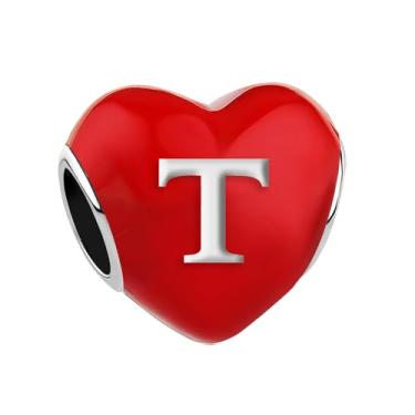 Imagem de JMQJewelry Compatível com pulseiras Pandora T, letra do alfabeto, contas de abóbora, berloques para colar e pulseiras