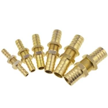Imagem de Conector de mangueira de latão tipo Tee Y de 3/4 vias, encaixe de farpa, 4, 6, 8, 10, 12, 19 mm, adaptador de encaixe de mangueira de cauda de 25 mm, anteparo reto, farpa de 16 mm