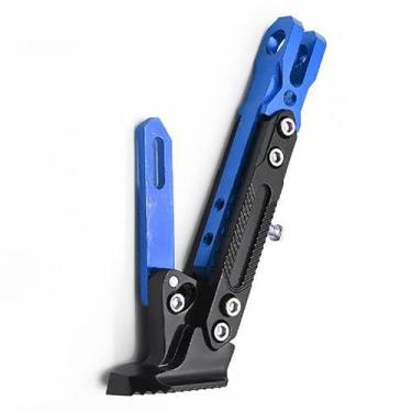 Imagem de Suporte universal de motocicleta ajustável CNC alumínio tripé suporte suporte lateral pé suporte para motocicleta, scooter, motocicleta, motocross elétrico Dit Pit Bike (azul)