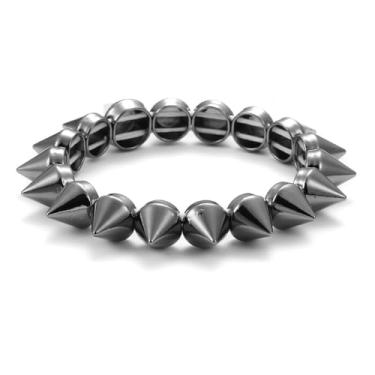 Imagem de Xanight Pulseira elástica pontiaguda, punho estilo punk arco-íris neon, 15 cm, liga metálica, Medium, Zinco, Sem Pedra Preciosa