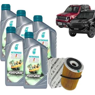 Imagem de Kit 5 Óleo 5W30 Selenia + Filtro de Óleo e Filtro de Combustível Fiat 