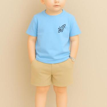 Imagem de Conjunto Infantil Masculino Estampa Foguete 115 Fofo Várias Cores Look