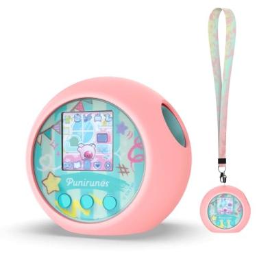 Imagem de FIOPAZ Silicone Case for Punirunes Virtual Pet with Neck Lanyard, Protective Skin for Punirunes Interactive Digital Pet Cover, Drop Resistant Case (Pink)