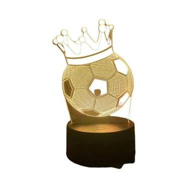 Imagem de Lâmpada De Mesa Com Tema De Futebol LED 3D USB Quarto Cabeceira Entusi