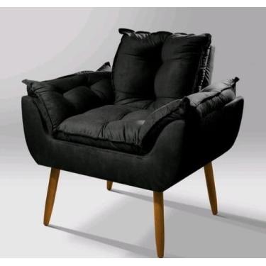 Imagem de Poltrona Decorativa para Sala de Estar Opala - Leo Decor, Preto
