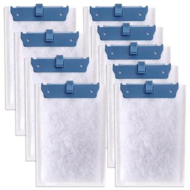 Imagem de Pacote com 9 cartuchos de filtro compatíveis com filtros Whisper Bio-Bag 10i/IQ10/PF10, cartuchos de filtro de substituição médios para aquários compatíveis com ReptoFilte 20 galões (90 GPH)