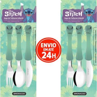 Imagem de Kit Com 2 Talher Infantil Carros Inox Simonaggio Disney Garfo e Faca, 