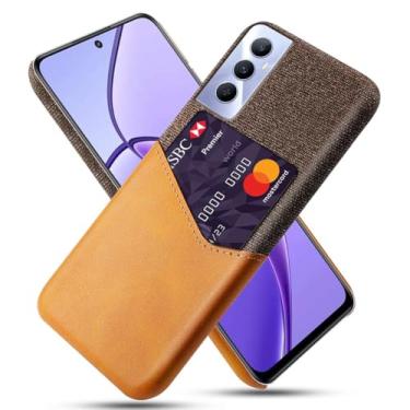 Imagem de Capa para Realme C65 4G,Anti-deslizamento,Proteção contra quedas de 360°,Resistência à impressão digital,Tela e caso de couro PU com 1 slot de cartão atrás-Brown