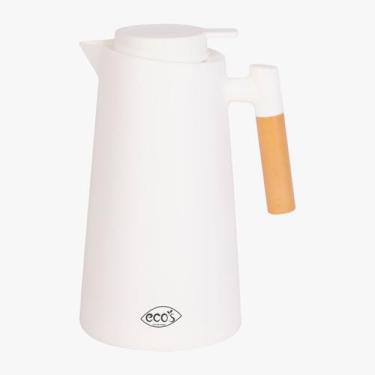 Imagem de Garrafa Térmica Com Gatilho Wood 1L Chá/Café Branco - Eco's