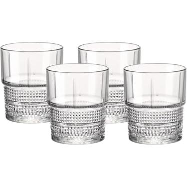 Imagem de Bormioli Rocco Novecento Barware DOF Glass, empilhável, conjunto de 4, 354 g, transparente, design vintage, feito na Itália.