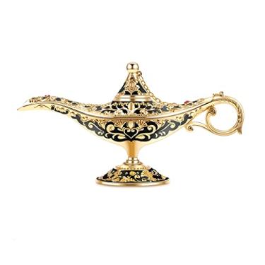 Imagem de Lâmpada Gusnilo nova colecionável rara Legend Aladdin Magic Genie Light Pot clássico dourado