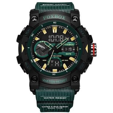 Imagem de Relógio De Quartzo Masculino Esportivo Digital Led 5atm A Prova D´agua Verde