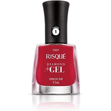 Imagem de Risqué Esmalte Diamond Gel Vermelho Rubi Cremoso 9 5 Ml