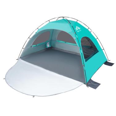 Imagem de Night Cat Tenda de Praia Portátil para 2 a 4 Pessoas com Proteção UV 3 Janelas de Malha Respirável para Barraca Estendida Chão Fácil de Montar ao Ar Livre