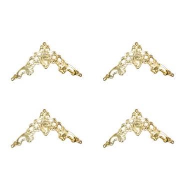 Imagem de WEAXIO 50 peças de decoração de capa de canto de livro de metal - protetores de borda para caixas de madeira, baús de joias, armários de móveis, bordas de mesa e prateleiras - acabamentos de capa de