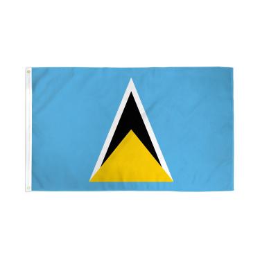 Imagem de AZ FLAG - Bandeira de Santa Lúcia - 3 x 5 pés - Faixa de Santa Lúcia de poliéster 100D com dois ilhós de metal - Resistente ao desbotamento - Cores vivas - 90 cm x 1,5 m - 150 x 90 cm