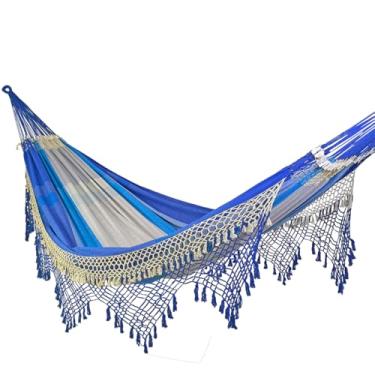 Imagem de Rede de Dormir e Descanso Suprema Casal Extra 100% Algodão Jaguaruana (Azul)