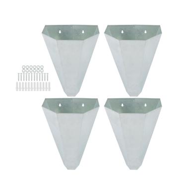 Imagem de HOSTIC Cone de frango de tamanho médio, cone de retenção de aves de aço galvanizado com design de parte traseira plana, cone de frango para frango, para camadas grandes, frangos, perus até 3,6 kg